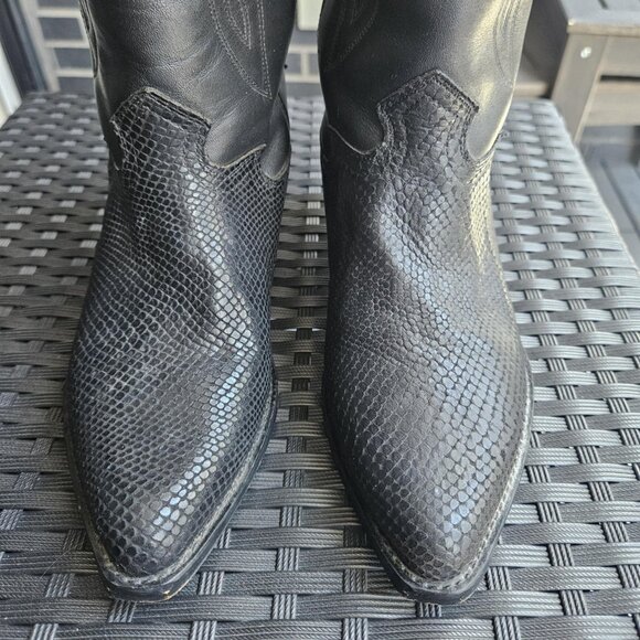 Seychelles Vintage Women's Black Leather Western Cowboy Cowgirl Boots Size 7 - Picture 6 of 13